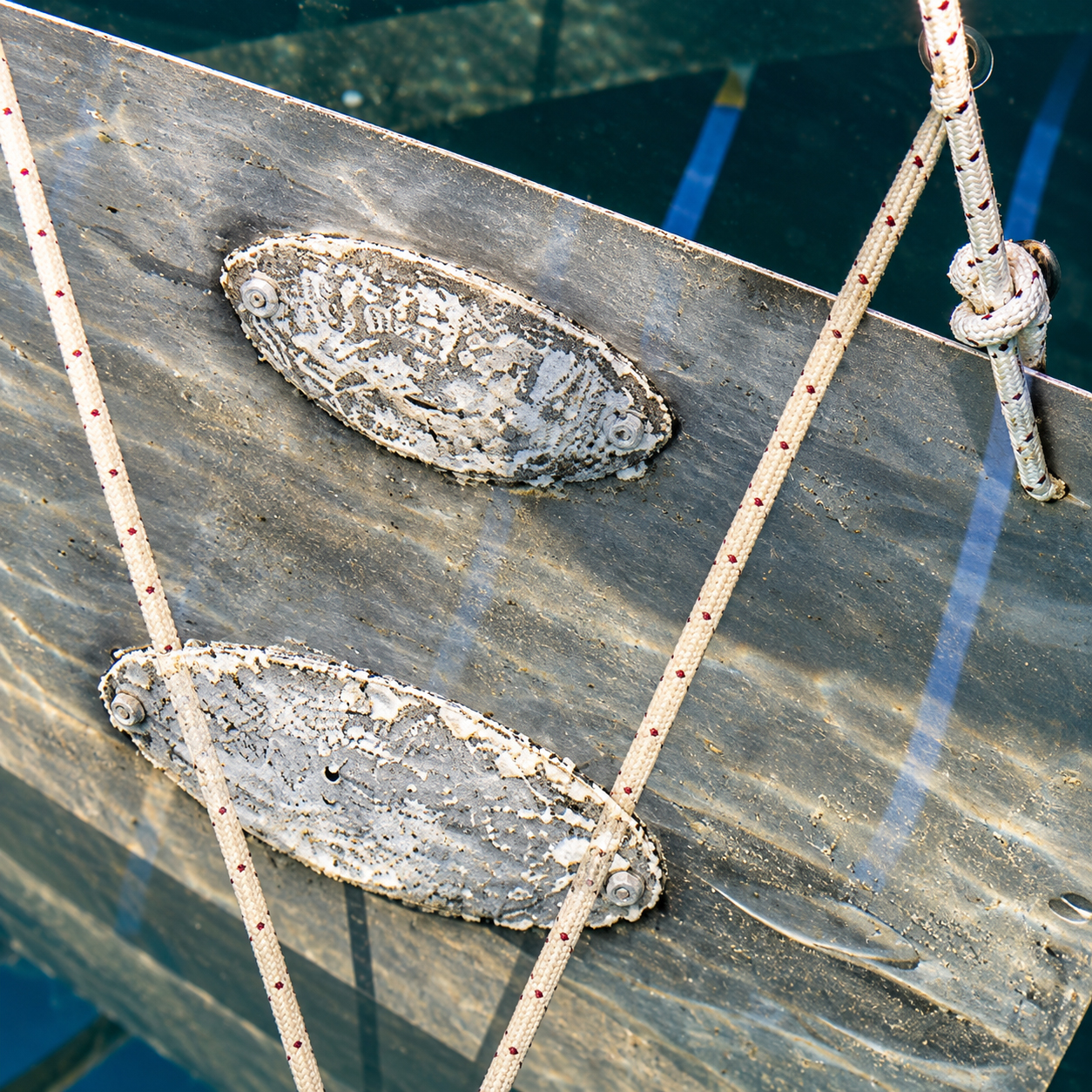 Aluminium sacrificial anodes during overprotection testing